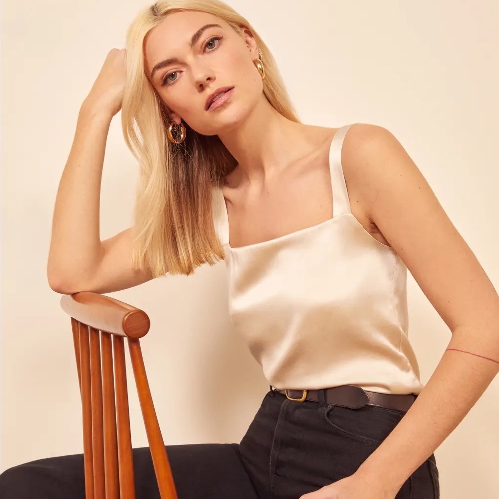 NWT Reformation Juliana Silk Top
